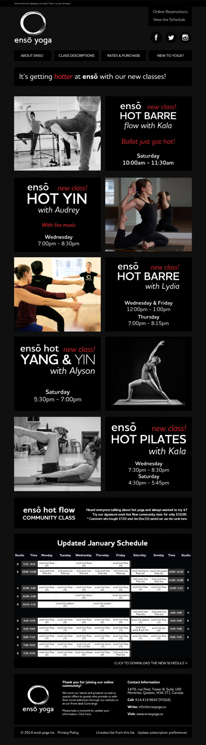 Yoga Studio Mailchimp Newsletter