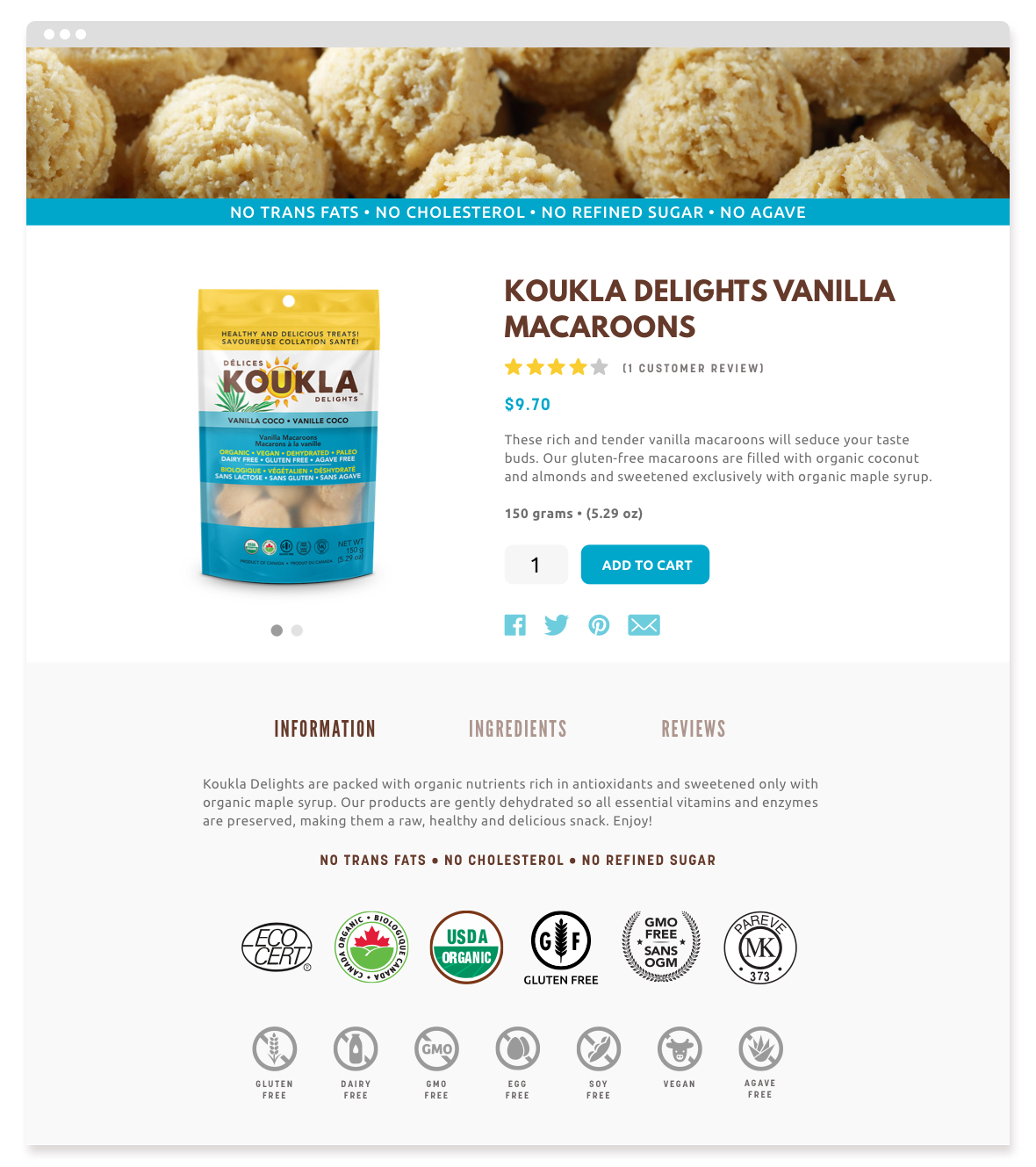 Koukla Delights Single Product Page Design